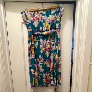 Express strapless floral dress